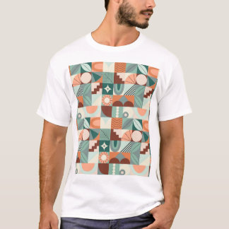 T-shirt Motif en mosaïque abstrait et géométrique.