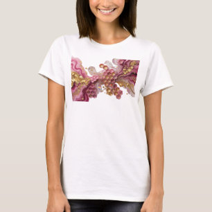 T-SHIRT MOTIF EN NID D'ABEILLE ART ABSTRAIT DESSIN FLORAL