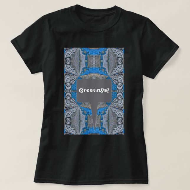 T-shirt Motif et texte fractionné psychédélique (Design devant)