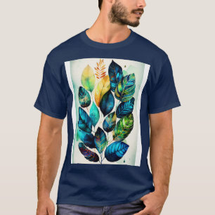 T-shirt Motif feuille aquarelle