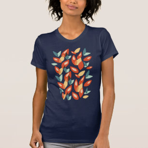 T-shirt Motif Feuille géométrique Orange Jaune Abstrait