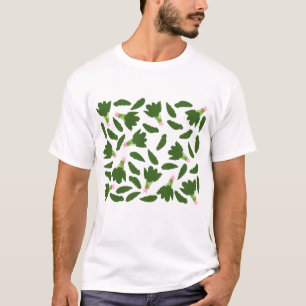 T-shirt Motif Feuille Green Spinach
