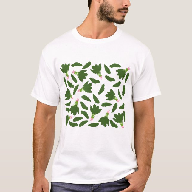 T-shirt Motif Feuille Green Spinach (Devant)