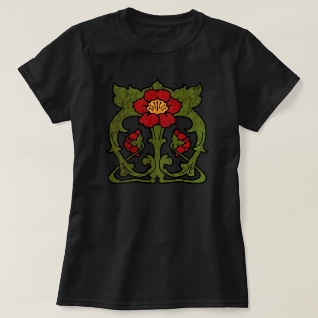 T-shirt Motif Fleur Art Nouveau (Design devant)