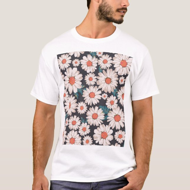 T-shirt Motif Fleur Fleur Fleur Fleur Fleur Simples (Devant)