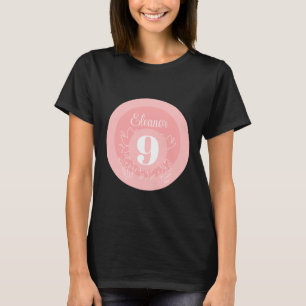 T-shirt Motif Fleur sauvage blanc sur rose