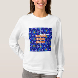T-shirt Motif Fleurs bleues Abstraites