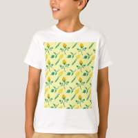 Motif floral avec rose jaune et fleurs de tulipe