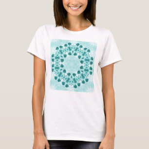T-shirt Motif floral, bleu Turquoise