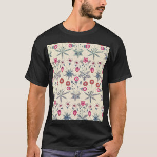 T-shirt Motif floral de marguerite de William Morris rouge