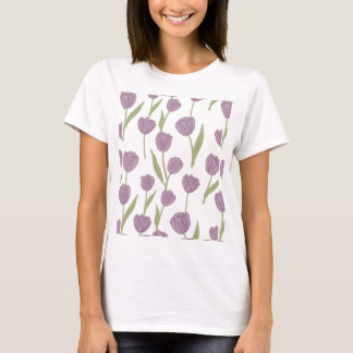 T-shirt Motif floral de tulipes violettes