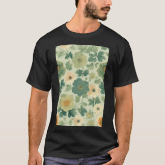 T-shirt Motif floral jaune et vert pastel doux