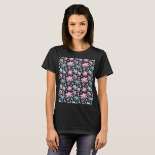 T-shirt Motif floral rose aquarelle douce Papier peint