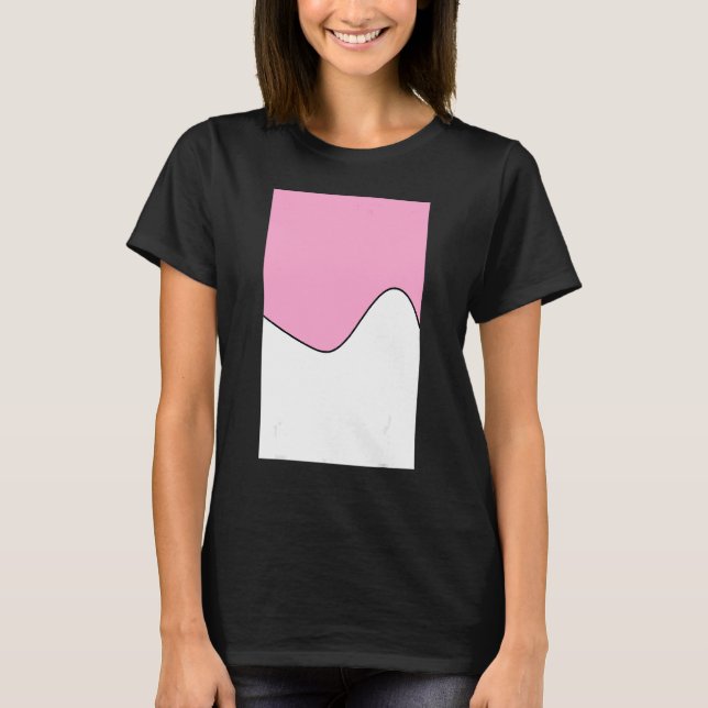 T-shirt Motif Géométrique À Deux Tons Carnation Rose Et (Devant)