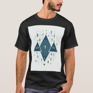 T-shirt Motif géométrique de code binaire pour les program