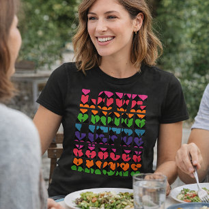 T-shirt Motif géométrique de cœur d'amour coloré