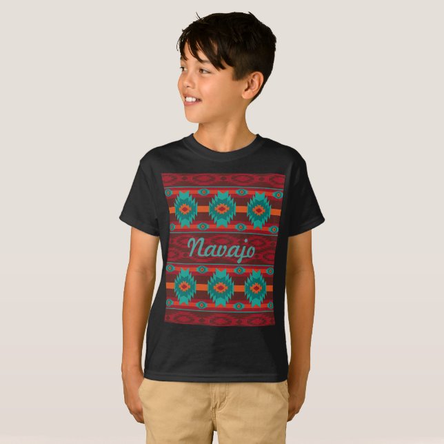 T-shirt Motif géométrique ethnique du sud-ouest .name (Devant entier)