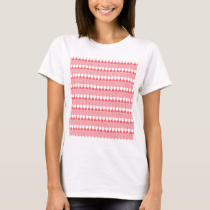 T-shirt Motif géométrique rouge et rose avec interlo