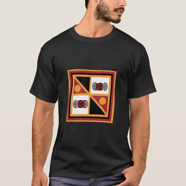 T-shirt motif géométrique tribal d'Afrique Abstraite (Devant)