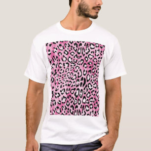 T-shirt Motif Léopard Blanc Rose.