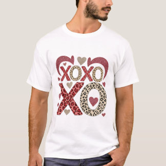 T-shirt Motif léopard et paillettes XOXO
