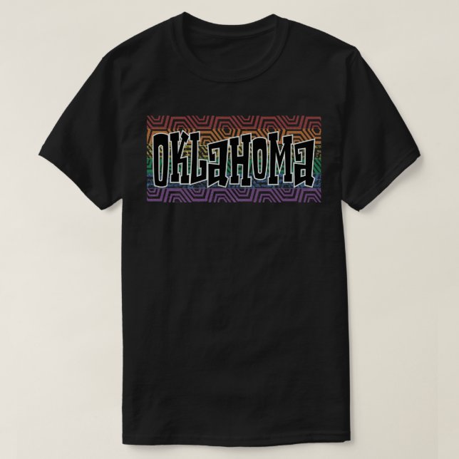 T-SHIRT MOTIF LGBTQ USA OKLAHOMA (Design devant)