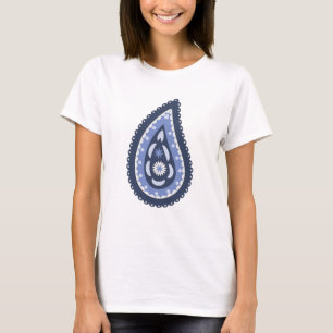 T-shirt Motif Paisley Bleu