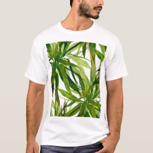 T-shirt Motif peint à la main Feuille de palme