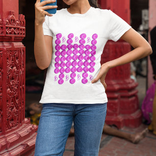 T-shirt Motif rétro rose dans le style tendance avec monog