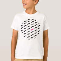 Motif rose et noir Girly drôle de moustache