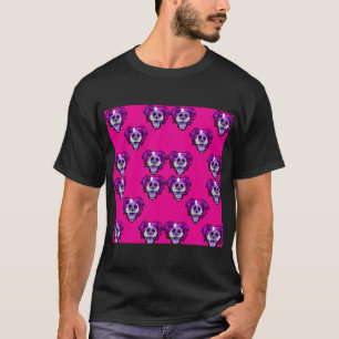 T-shirt motif sans couture de chiens colorés sur tout le m