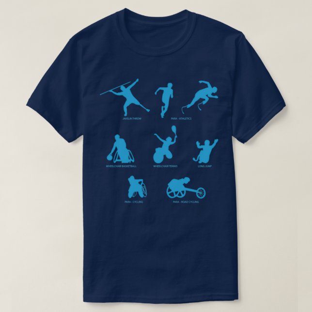 T-shirt Motif sans couture des athlètes paralympiques sill (Design devant)