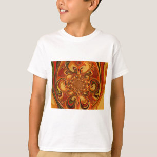 T-shirt Motif tourbillonnant : Tons d'orange, Brown et ver