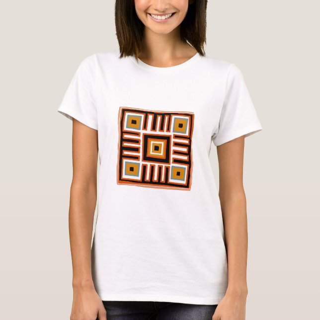 T-shirt motif tribal géométrique d'Afrique Abstraite (Devant)