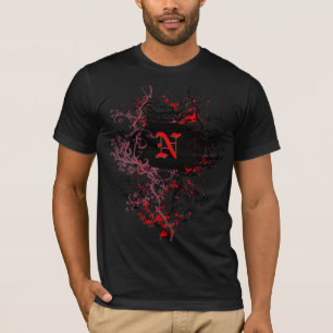 T-shirt Motif vintage avec lettre Monogram N