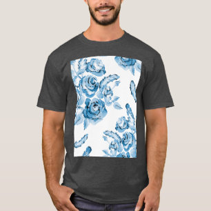 T-shirt motif vintage bleu transparent