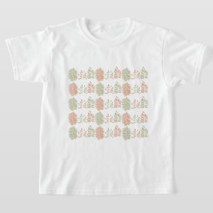 T-shirt Motif Vintage de feuille vert rouge rétro