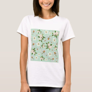 T-shirt Motif vintage de fleurs de printemps