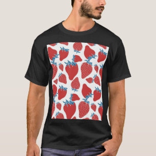 T-shirt Motif Vintage de fraise à main