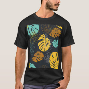 T-shirt Motif Vintage papier peint feuille tropicale