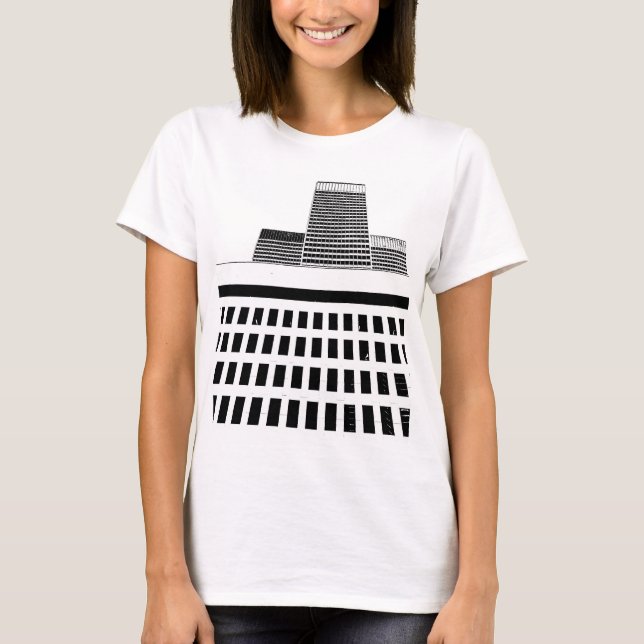 T-shirt Motif Windows Office en noir et blanc (Devant)