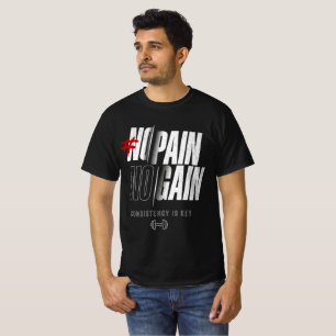T-Shirt Motivant Gras Pas de Douleur Pas de Gain