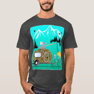 T-SHIRT MOTIVATION DE FROMAGE MICE CAMPER VÉLO TOUR MONTAG