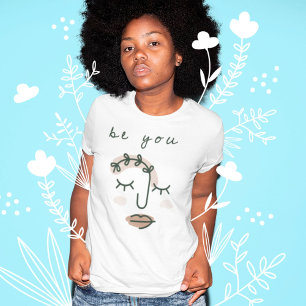 T-shirt Motivation moderne Sois-tu Line Art Face
