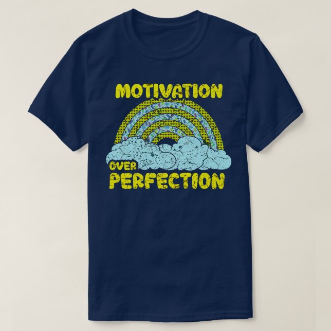 T-shirt Motivation Over Perinfection Rainbow Teacher (Design devant)