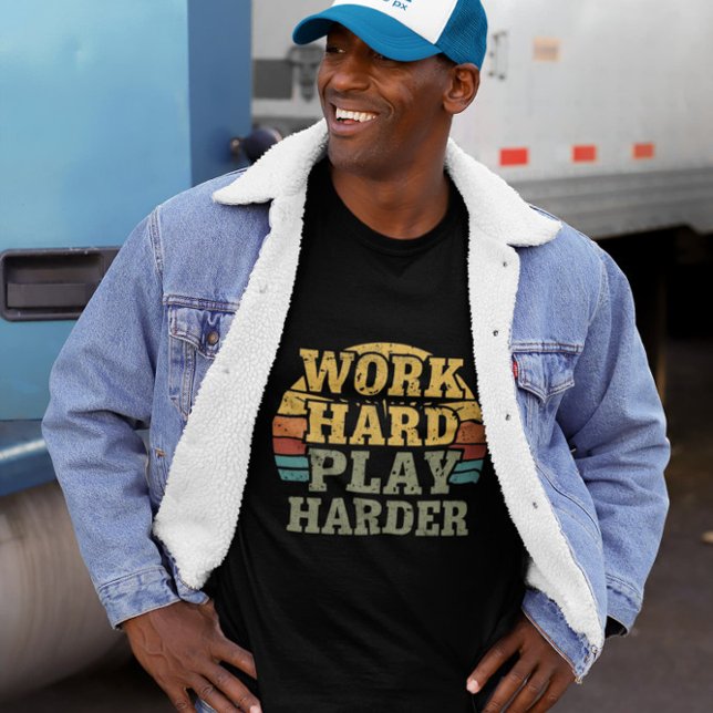 T-shirt Motivation Rétro - Travail amusant (Créateur téléchargé)