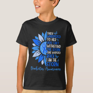 T-shirt Motivation Support Squad Sunflower Blue Diabetes A