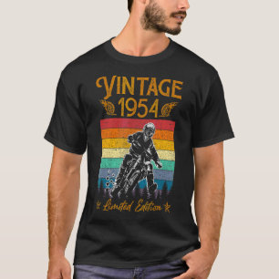 T-shirt Moto 68e anniversaire Hommes Vintage 1954 Biker Mo