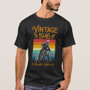 T-shirt Moto 76e anniversaire Hommes Vintage 1946 Biker Mo