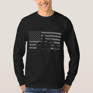 T-shirt Moto American Flag Biker